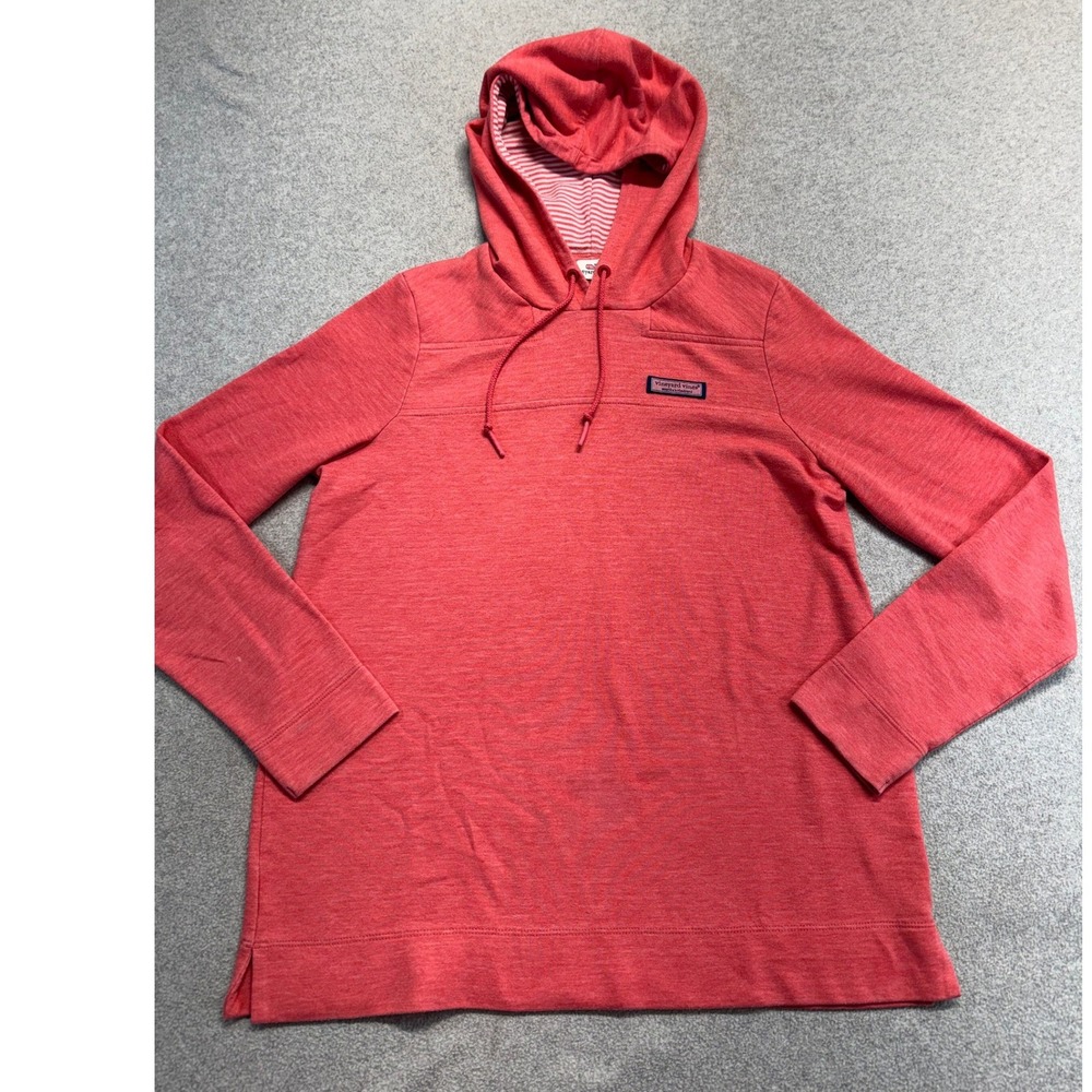 Vineyard Vines Hoodie Womens XS Coral Pink Heathered Long Sleeve Preppy Pullover